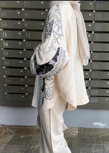 m Beden Nakışlı Uzun Bohem Kadın Kimono