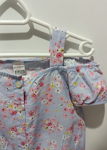 Mavi Çiçekli Askılı Kız Bluzu - Görsel 3