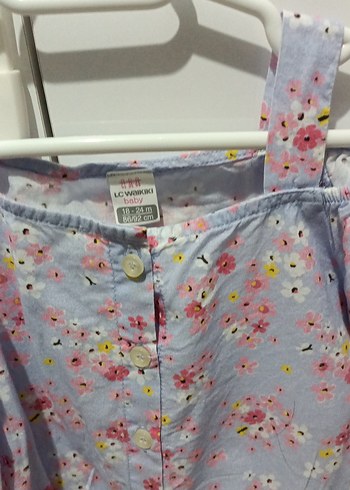 Mavi Çiçekli Askılı Kız Bluzu - Görsel 2