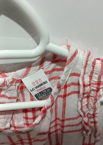 Kız Çocuk Kırmızı Kareli Kolsuz üst - Görsel 2