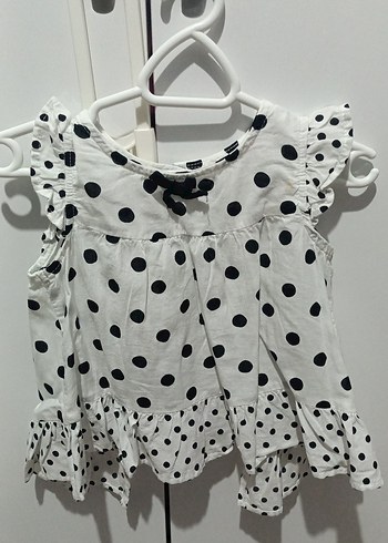 Kız Çocuk Puantiyeli Fırfırlı üst - Görsel 4