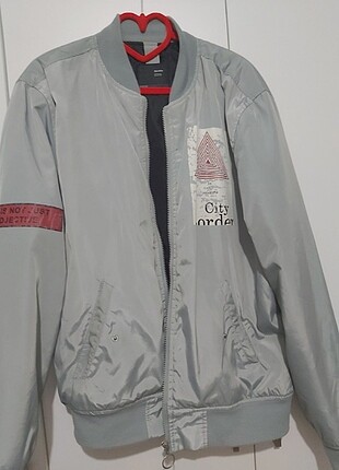Bershka Erkek Buz mavisi Bomber