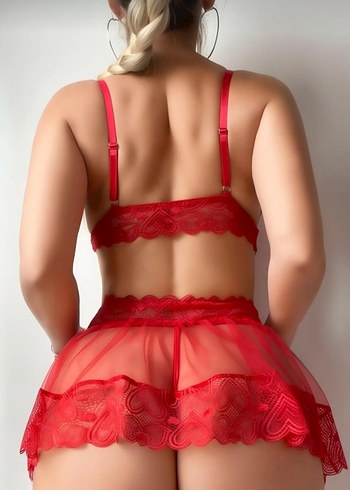 Nakışlı Kırmızı Mini Bohem İç Giyim - Görsel 2