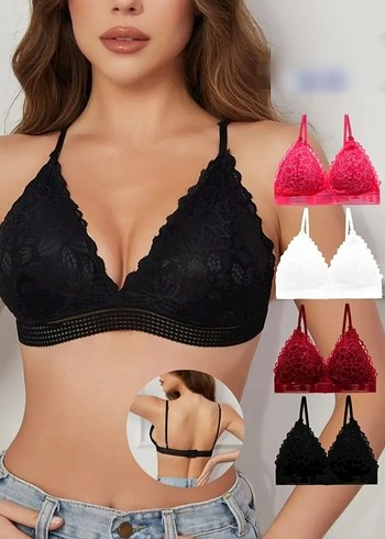 Siyah Dantel Bohem Bralet