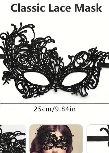 Kadın Dantel Maske Siyah - Görsel 3