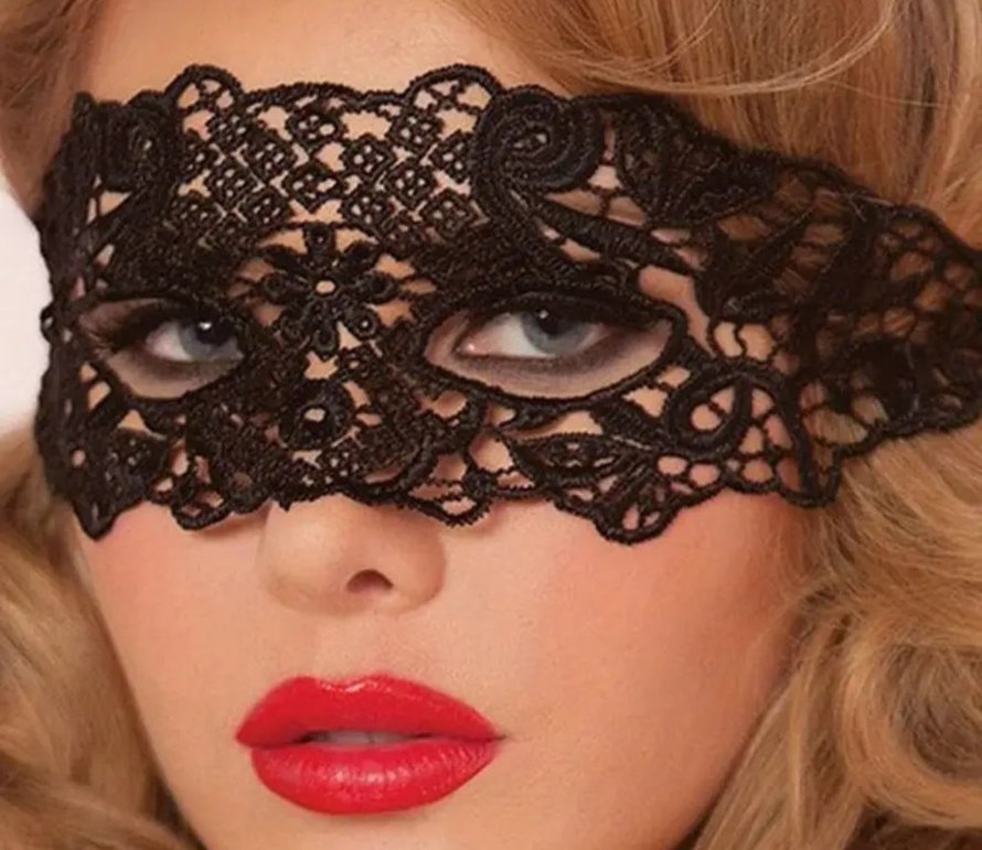 Kadın Dantel Maske Siyah - Görsel 4