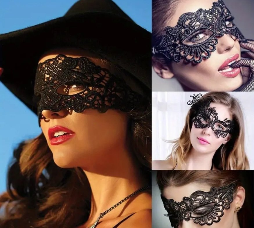 Kadın Dantel Maske Siyah - Görsel 2