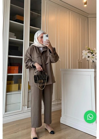 Kadın Kamuflaj Desenli Kemerli Takım bedeni 1 beden seklinde - Görsel 2