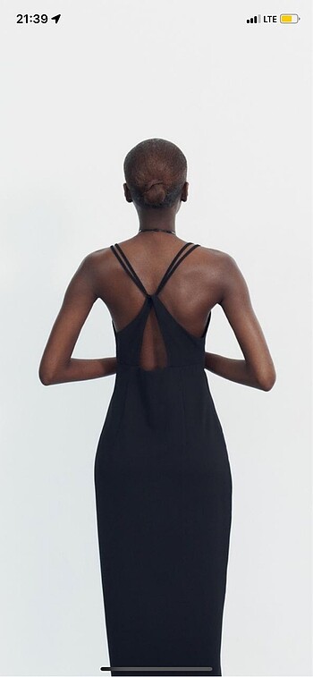 xs Beden Zara krepe midi elbise