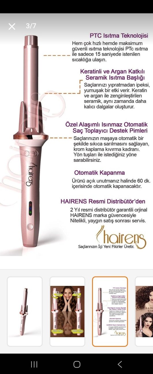 Hairens otomatik saç maşası - Görsel 3