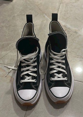 39 Beden Siyah Yüksek Tabanlı Converse Orijinal