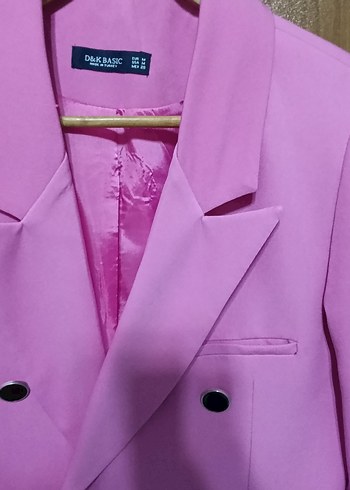 Diğer Pembe Düğmeli Kadın Blazer Ceket