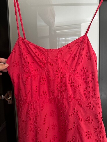 Bershka Bershka fisto kumaş kırmızı elbise