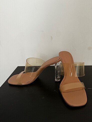 Zara şeffaf bantlı topuklu ayakkabı
