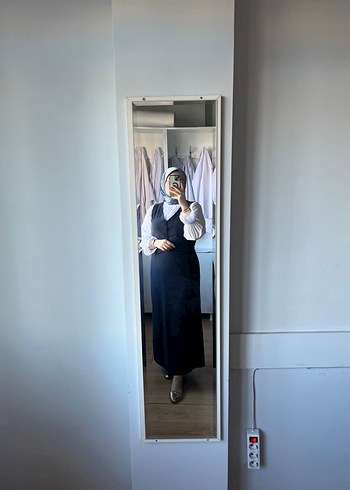 Düğmeli Lacivert Kalem Etek takım - Görsel 5