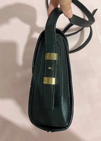 Siyah Deri Kadın Omuz Çantası - Görsel 3