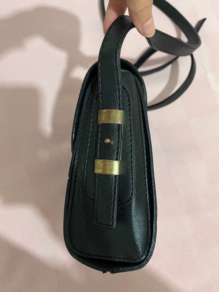 Siyah Deri Kadın Omuz Çantası - Görsel 3