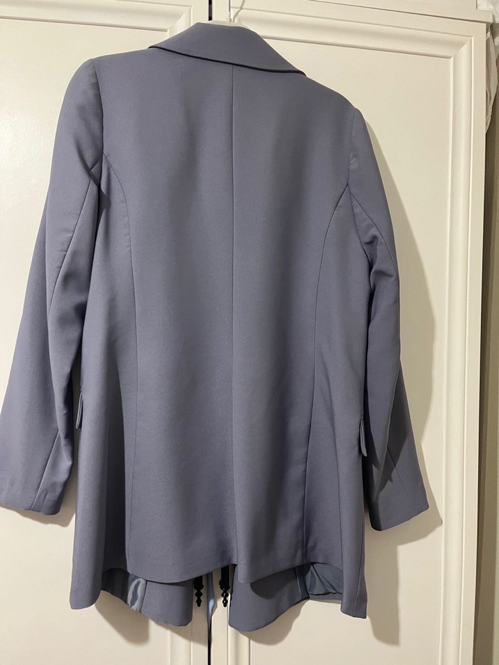 Düğmeli Mor Kadın Blazer Ceket - Görsel 2