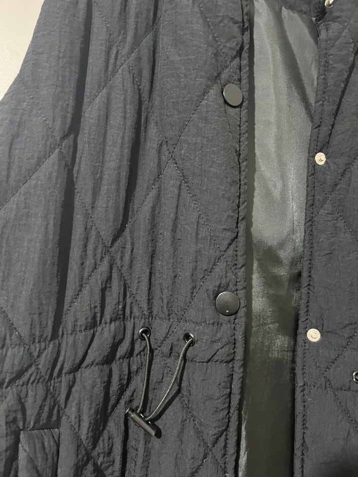 Düğmeli Siyah Midi Kadın Yelek - Görsel 2