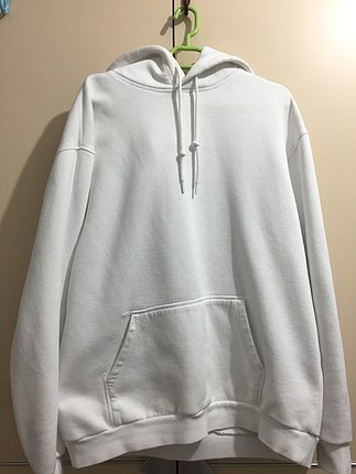 H&M beyaz erkek kapüşonlu