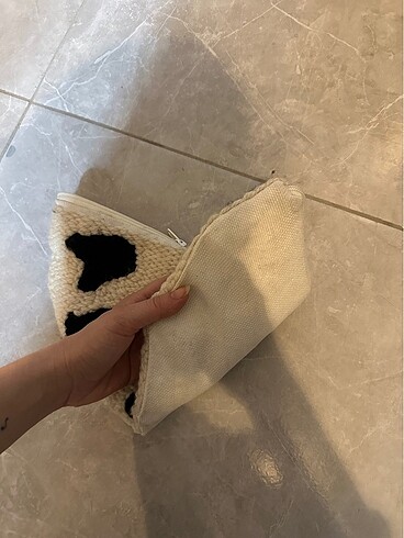 Beden beyaz Renk Punch çanta inek desenli el yapımı