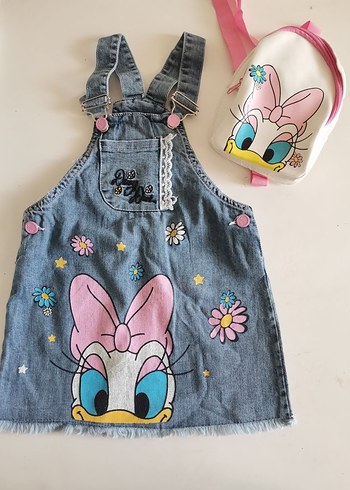 Diğer Kız Çocuk Çok Renkli Denim Salopet Elbise