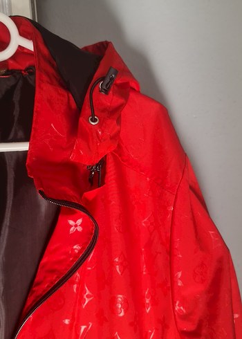 Kırmızı Bayan Fermuarlı Yağmurluk - Görsel 3