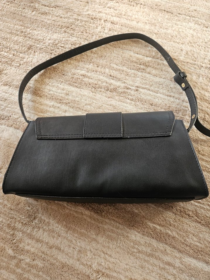 Klasik Siyah Deri Kadın Çanta - Görsel 2