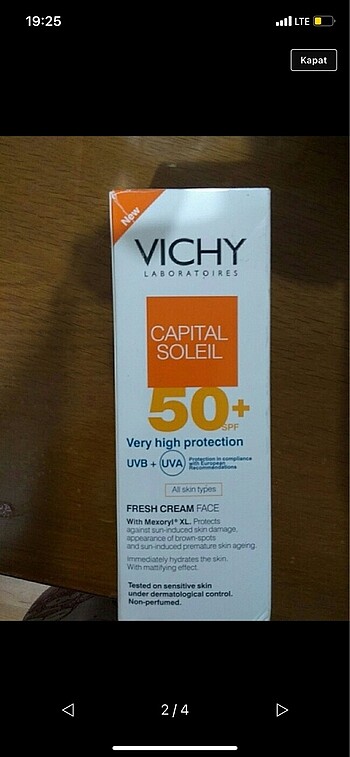 VICHY Vichy güneş kremi az kullanıldı