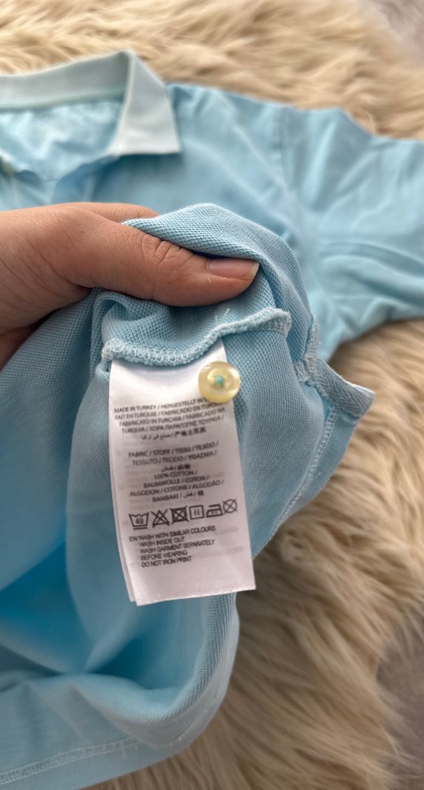 Mavi Erkek Polo Tişört, Kısa Kollu, Dar Kesim orjinal Gant - Görsel 4