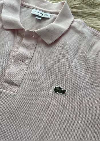 Lacoste orjinal M beden slim fit Pembe Kısa Kollu erkek tişört - Görsel 2