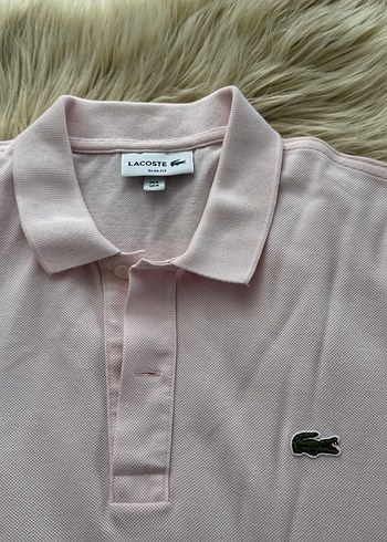 Lacoste orjinal M beden slim fit Pembe Kısa Kollu erkek tişört - Görsel 4