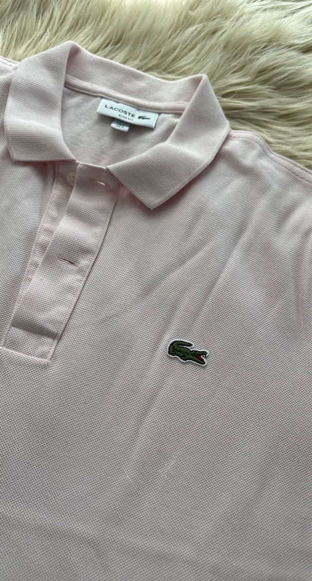 Lacoste orjinal M beden slim fit Pembe Kısa Kollu erkek tişört - Görsel 2