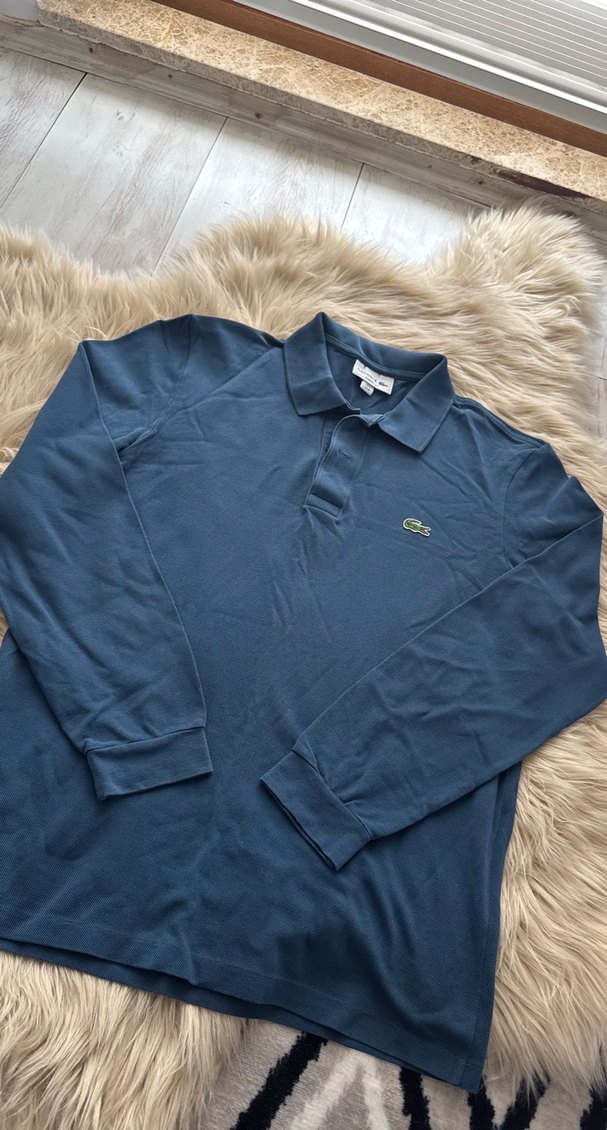 Lacoste Mavi Uzun Kollu Polo lacoste orjinal erkek - Görsel 4