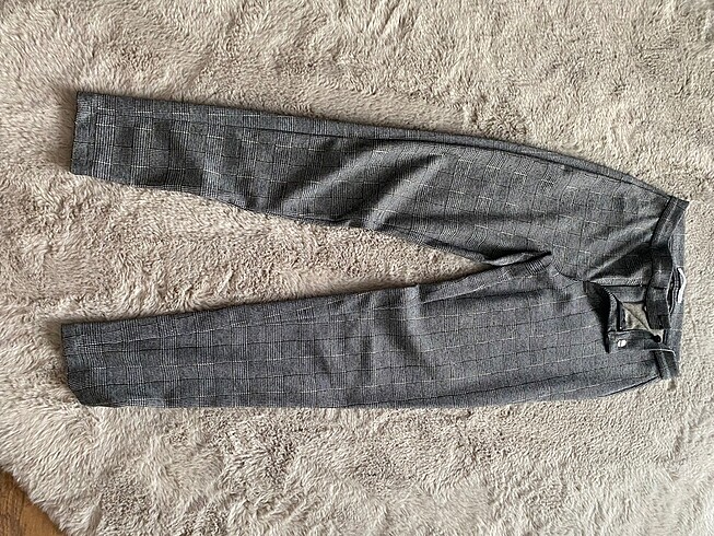 xs Beden Mango Kazayağı Desenli Kalın Pantolon