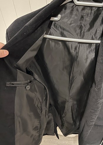 Erkek Siyah Düğmeli Ofis Ceket - Görsel 2