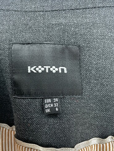 34 Beden gri Renk Koton Blazer %70 İndirimli.