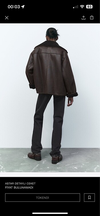 s Beden kahverengi Renk Zara Oversize Ceket