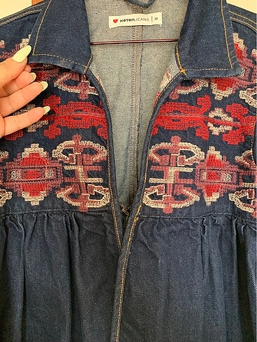 38 Beden lacivert Renk koton jean kot ceket