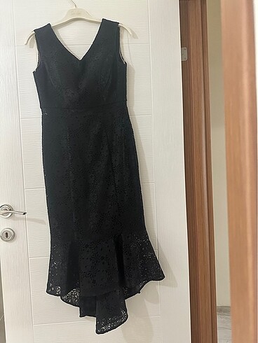 Fellini Siyah dantel detaylı elbise