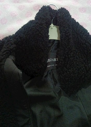 Siyah Kadın Midi Kaban, Kürklü Detaylı - Görsel 2