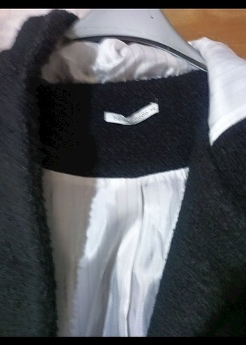 Düğmeli Siyah Uzun Kadın Kaban - Görsel 4