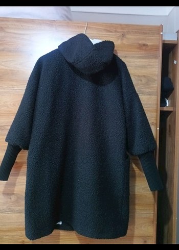 Düğmeli Siyah Uzun Kadın Kaban - Görsel 3