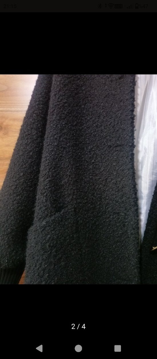 Düğmeli Siyah Uzun Kadın Kaban - Görsel 2