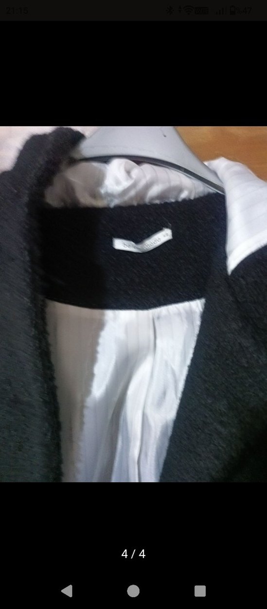 Düğmeli Siyah Uzun Kadın Kaban - Görsel 4