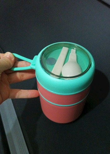 Pastel Pembe Çok Katlı Yemek Kabı Sıfır TEMİZ HİC KULLANİLMADİ - Görsel 2