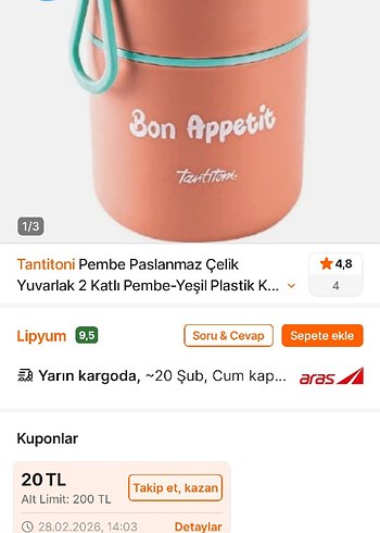 Pastel Pembe Çok Katlı Yemek Kabı Sıfır TEMİZ HİC KULLANİLMADİ - Görsel 4