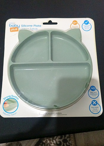 Gri Bebek Silikon Tabak 3 Bölmeli - Görsel 2