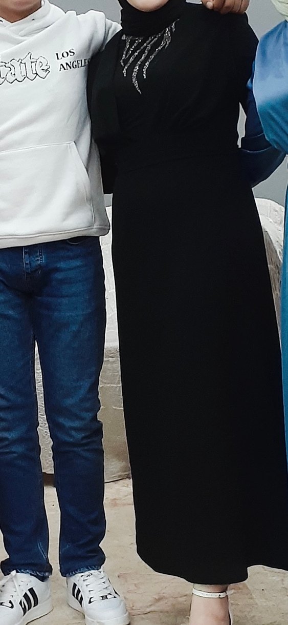 Siyah Uzun Kollu Drapeli Kadın Elbise - Görsel 2