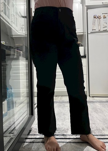 Siyah Regular Fit Midi Kot Pantolon - Görsel 4